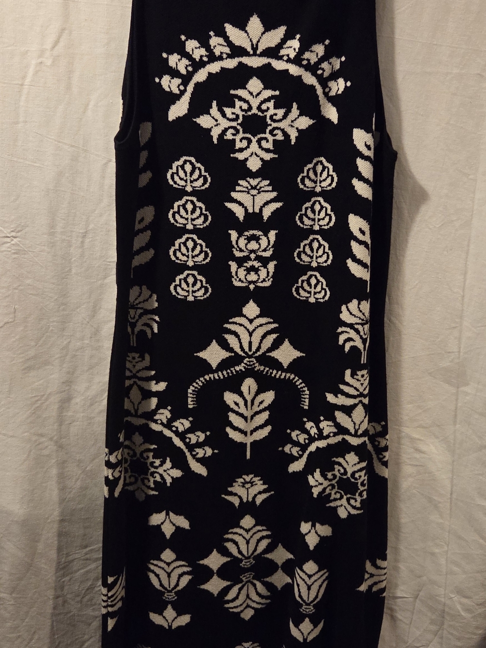 House of Harlow 1960 Black Ivory Floral Print Slip Dress Women's Large